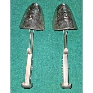 EKCO Hammered Metal Adjustable Shoe Tree Shaper Stretcher Vintage Pair 3.5'' W